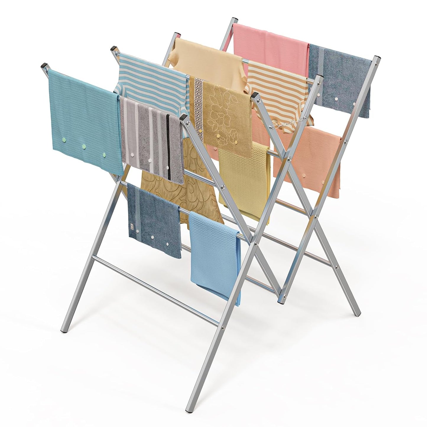 Whitmor Oversized Metal Drying Rack - Durable Silver Design for Efficient Laundry Drying