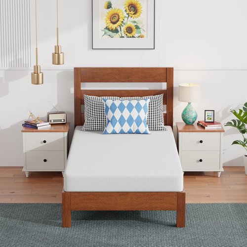 FDW 6 Inch Twin Mattress, Base Foam, Medium Firm Support, Breathable & Comfortable, Removable Washable Zipper Cover, Bed-in-a-Box，CertiPUR-US Certified