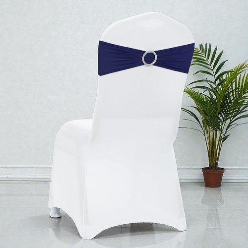 MDS Spandex Chair Sashes - Universal Fit Elastic Stretch Bands with Buckle Slider Bow | Navy Blue - Pack of 250