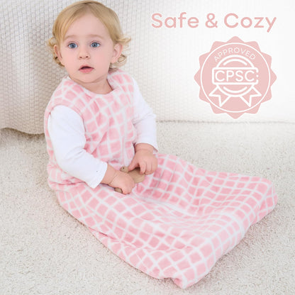 Yoofoss Baby Sleep Sack 6-12 Months, 1.5 Tog Sleep Sack, Fleece Baby Wearable Blanket with 2-Way Zipper, Infant Sleeping Sack, Soft Warm Lightweight(Small)
