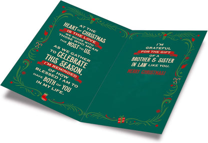 Prime Greetings Christmas Card for Brother and Sister-In-Law - Eco-Friendly, Thick Card Stock, 5in x 7.75in