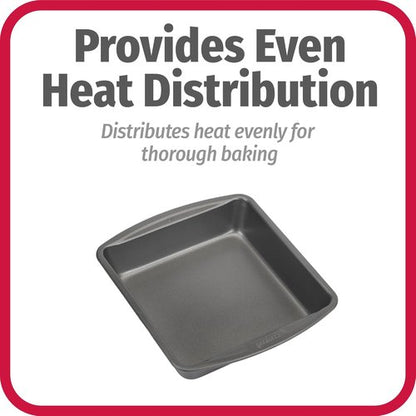 GoodCook Nonstick Steel Square Pan - 8-Inch Gray Kitchen Essential for Effortless Cooking