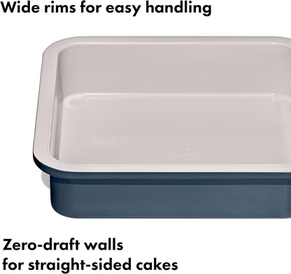 OXO Good Grips 9” Square Cake Pan - Non-Stick Pro Ceramic Coating in Storm Blue