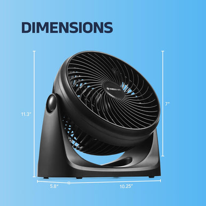 NEXAIR 7" Portable Turbo Fan - 3 Speed Adjustable Air Circulator | Quiet & Durable for Home & Office