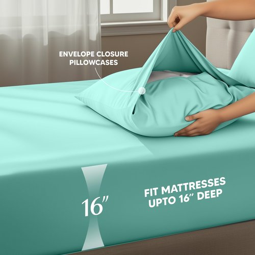 Utopia Bedding Full Bed Sheets Set - 4 Piece Bedding - Brushed Microfiber - Shrinkage and Fade Resistant - Easy Care (Full, Spa Blue)