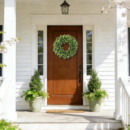 Regine Switzerland 26'' Boxwood Wreath - Artificial Leaves for Spring & Summer Home Decor