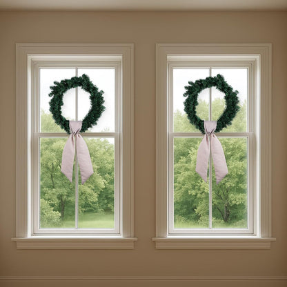 Regine Switzerland Beige White Gingham Wreath Sash - 5.12" Wide x 54.33" for Fall & Thanksgiving Decor