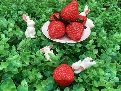 Aliotech 18PCS Artificial Red Strawberries - Lifelike Simulation Decor for Home & Kitchen Photography