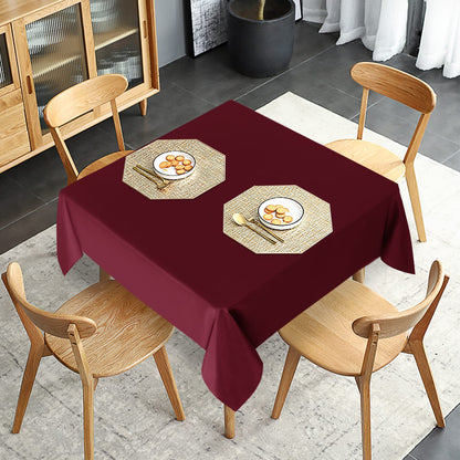 sancua 2 Pack Burgundy Tablecloth 54 x 54 Inch, Stain and Wrinkle Resistant Square Table Cloth - Washable Polyester Table Cover for Dining Table, Buffet Parties and Camping