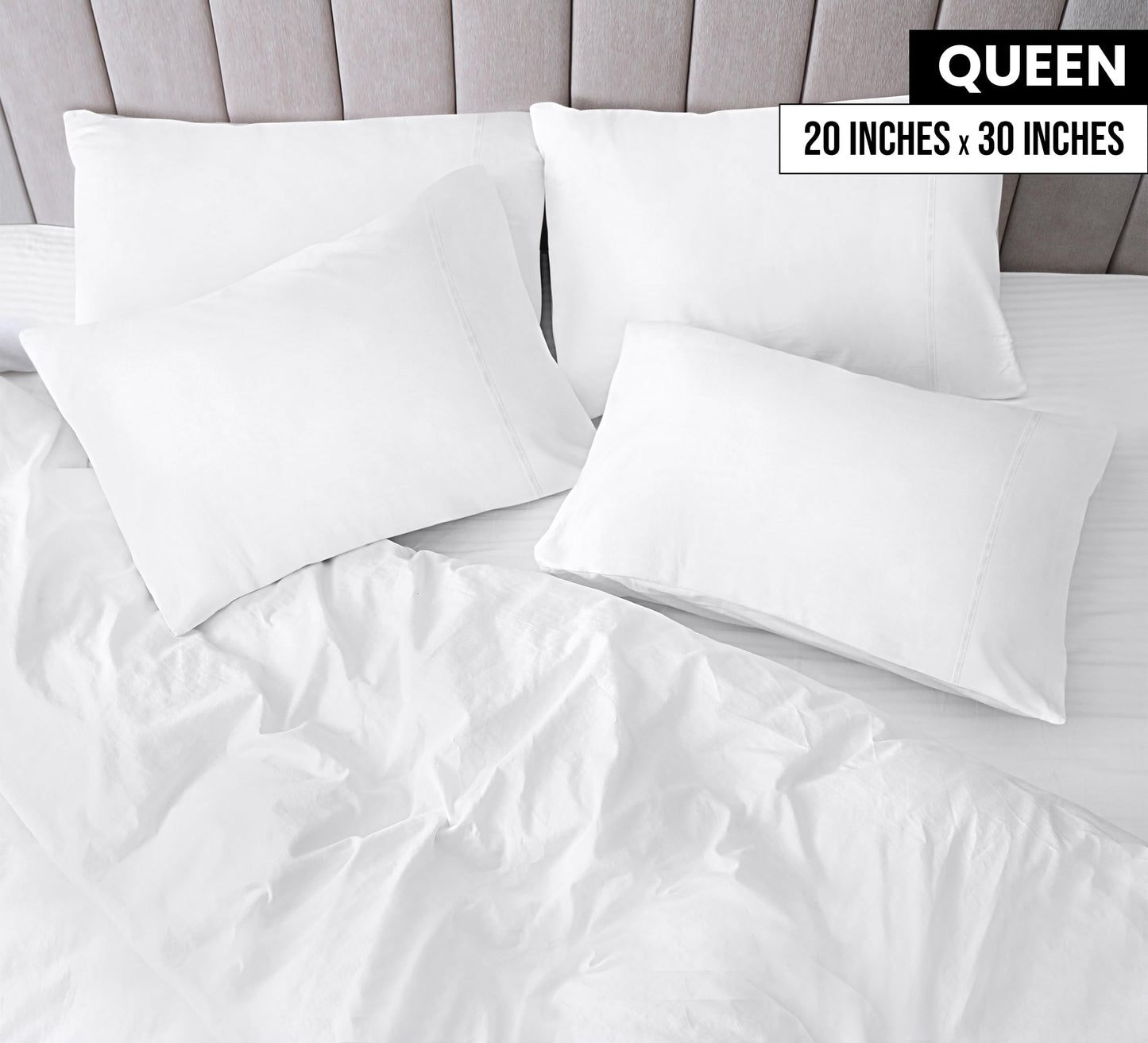 Utopia Bedding Queen Pillow Cases - 4 Pack - Envelope Closure - Soft Brushed Microfiber Fabric - Shrinkage and Fade Resistant Pillow Covers Queen Size 20 X 30 Inches (Queen, White)