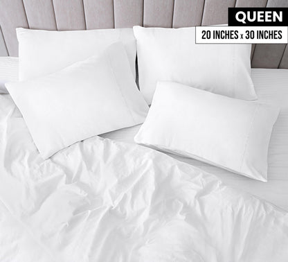 Utopia Bedding Queen Pillow Cases - 4 Pack - Envelope Closure - Soft Brushed Microfiber Fabric - Shrinkage and Fade Resistant Pillow Covers Queen Size 20 X 30 Inches (Queen, White)