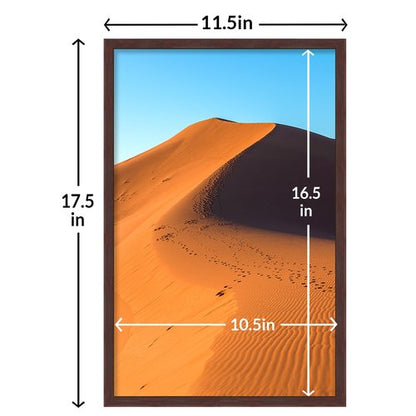 LaVie Home 11x17 Picture Frame for Wall Display, 11x17 Brown Picture Frame with HD Plexiglas, 11 x 17 Poster Frame 1 Pack, Display Frame for Vertical or Horizontal, Classic Collection
