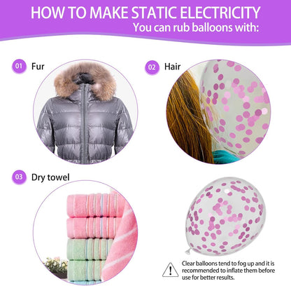 Skiennix 68Pcs Pink & Purple Balloons - 12 Inch Metallic Latex & Confetti for Weddings & Birthdays