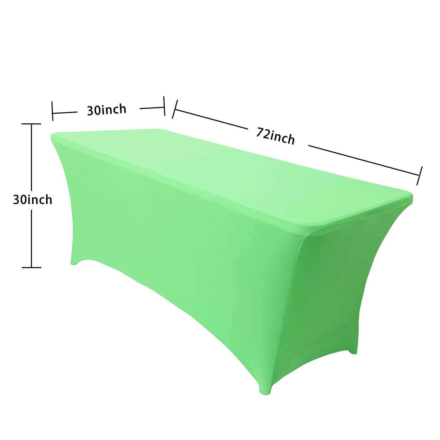 Obstal 6ft Stretch Spandex Table Cover for Standard Folding Tables - Universal Rectangular Fitted Tablecloth Protector for Party （Grass Green, 72 Length x 30 Width x 30 Height Inches）