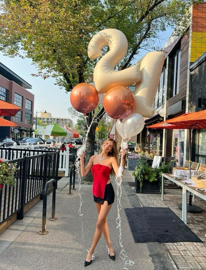 Number 6 Balloon - 40 Inch Cream White Birthday Decoration for Boys & Girls | Perfect for 6th Birthday Celebrations