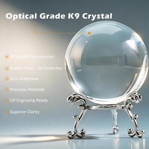 K9 Crystal | Genuine Clear Blank Blocks for Inner Laser Engraving - 2.36 Inch with Stand