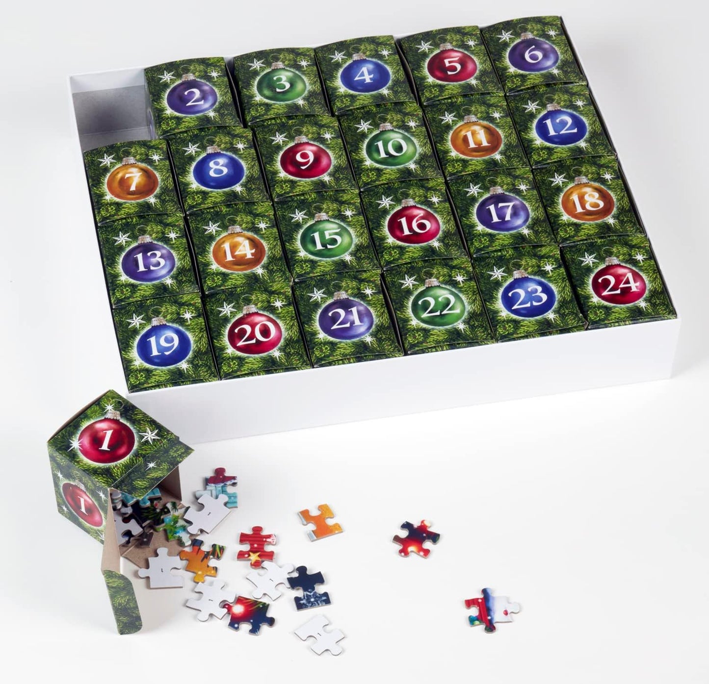 Vermont Christmas Company Advent Calendar Jigsaw Puzzle - 1000 Pieces Stained Glass Nativity Scene
