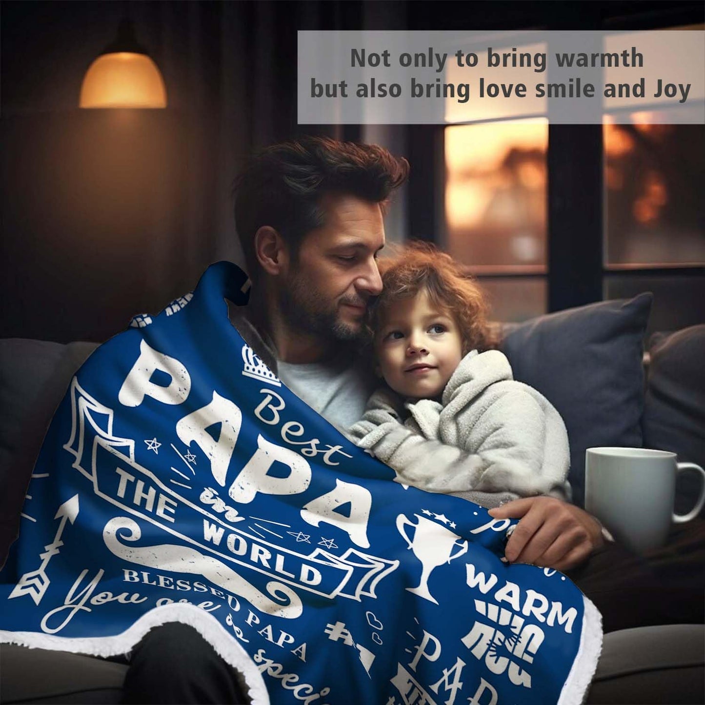 Papa Gifts Sherpa Wearable Blanket Hoodie,Father's Day Gifts,Christmas Birthday Gifts for Papa,Papa Birthday Gifts from Grandkids,Papa Double Blanket from Grandkid,Papa Gift from Grandkid,70.8X47.3