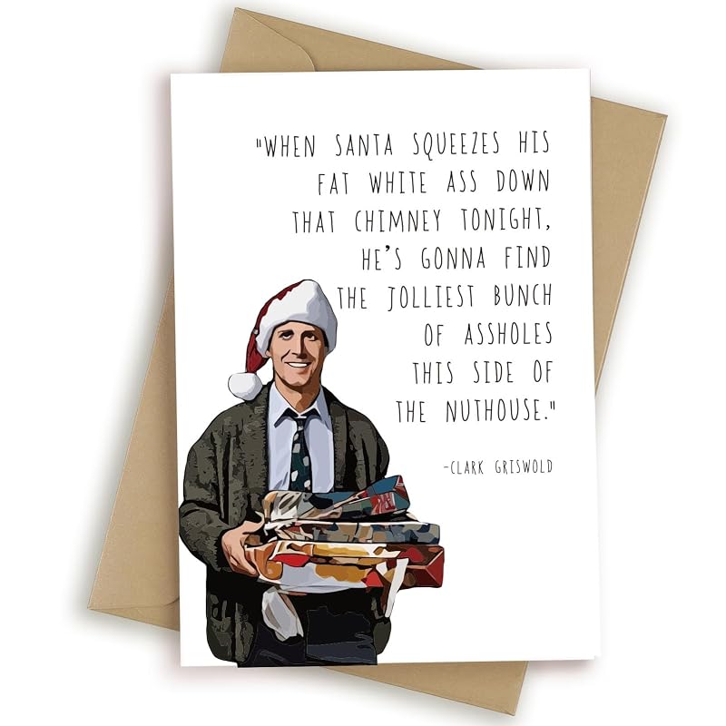 Funny Christmas Card for Him - Santa Variation 5'' x 7'' Folded Card