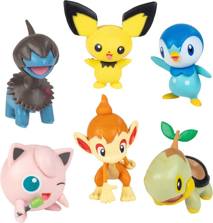 Pokémon Battle Figure Toy Set - 6 Collectible Figures Including Pichu, Yamper & More | Perfect Gift for Kids 4+