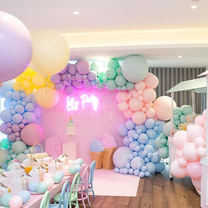 PartyWoo Pastel Rainbow Balloons - 101pcs 12 Inch Latex for Baby Showers, Engagements & Birthdays