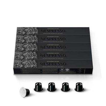 Nespresso Ristretto Intenso Capsules - Dark Roast Coffee Pods | 50 Count Original Line