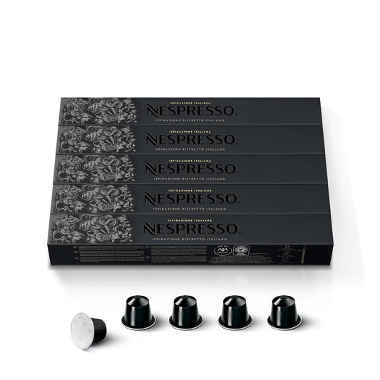 Nespresso Ristretto Intenso Capsules - Dark Roast Coffee Pods | 50 Count Original Line