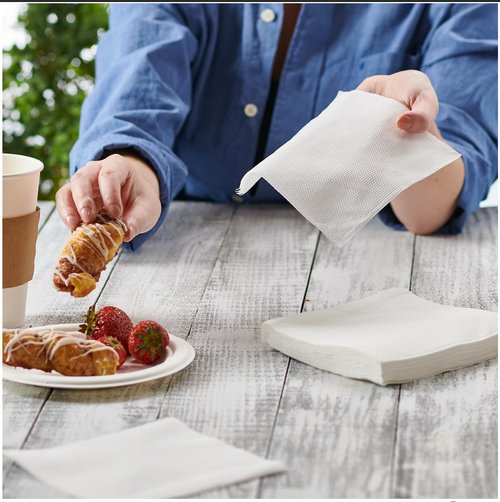 Pantry Value [500 Count - 6x6 Inch folded] 1-ply White Lunch Napkins - Disposable Absorbent Paper Napkins for Everyday use, Events, Parties (12x12 Inch unfolded)