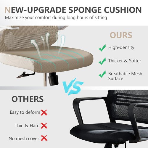 balmstar Office Chair Desk Chair, Ergonomic Mesh Computer Chair with 90-130° Recline & 360° Smooth-Rolling Casters, Adjustable Lumbar Support Task Chair for Home Office, Comfortable for Women, Teens