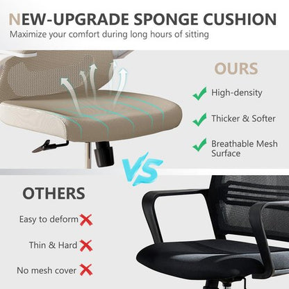 balmstar Office Chair Desk Chair, Ergonomic Mesh Computer Chair with 90-130° Recline & 360° Smooth-Rolling Casters, Adjustable Lumbar Support Task Chair for Home Office, Comfortable for Women, Teens