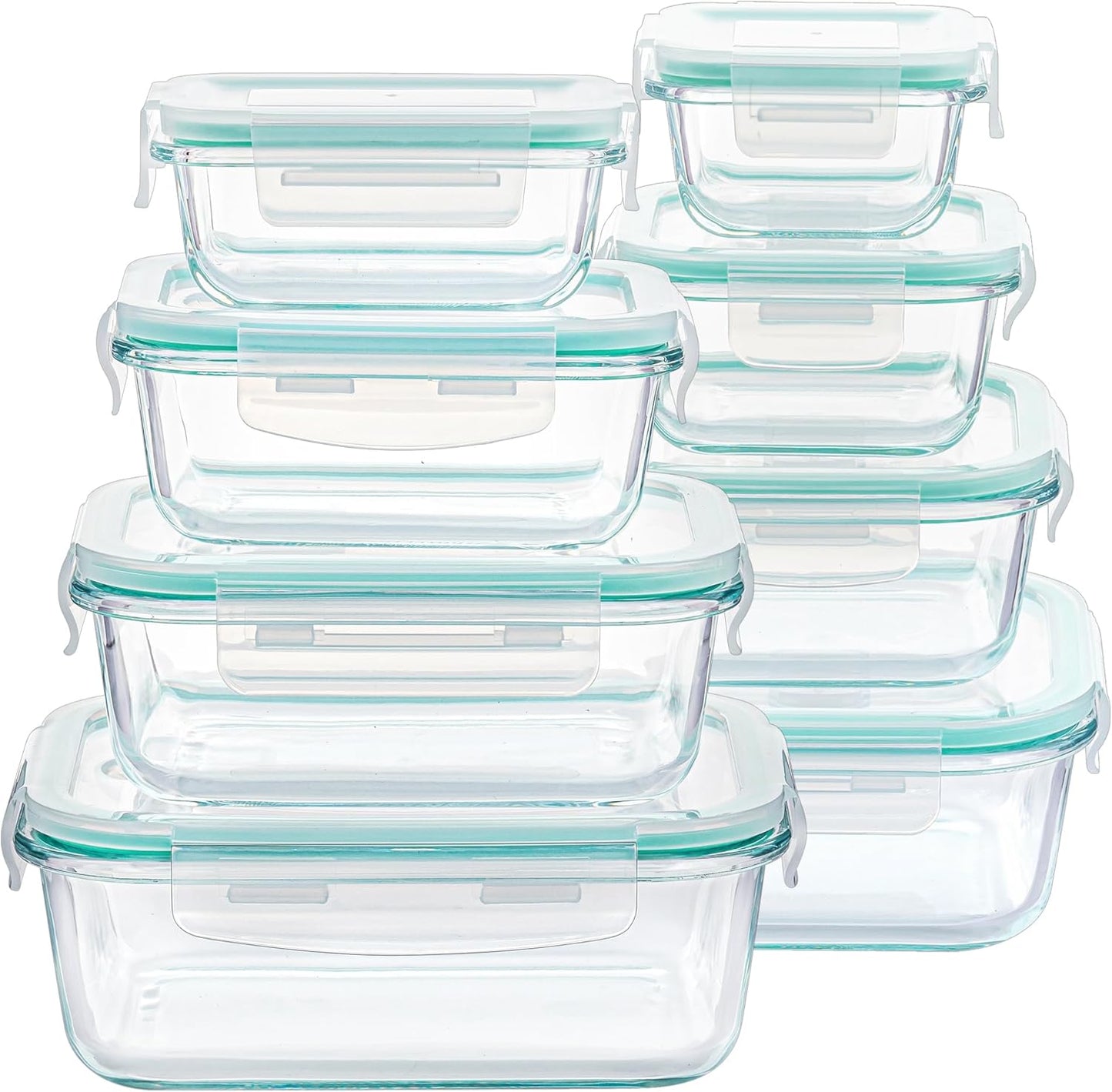 Vtopmart Glass Storage Containers - 8 Pack with Lids & 6 Pack 16 oz Overnight Oats Containers