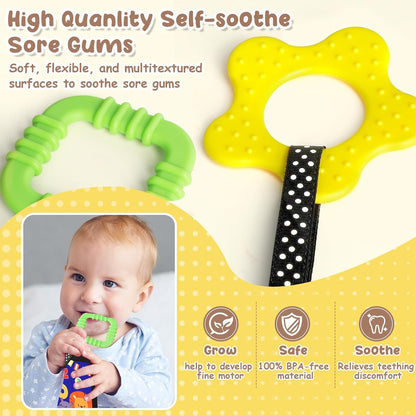 URMYWO Tummy Time Toys - High Contrast Black and White Baby Visual Stimulation Mirror | Montessori Sensory Crinkle Toy for Infants 0-12 Months