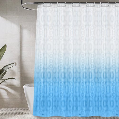 LiBa PEVA Shower Curtain Liner with 12 Plastic Rings - 8G Waterproof Shower Liner for Bathroom, 72x72 Inch Stall Shower Curtain Liner with Magnets, Oceanic Gradient Weighted