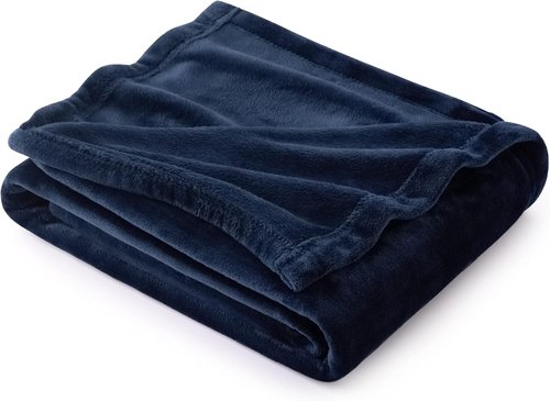 Bedsure GentleSoft Throw Blanket - Cozy Navy Blue Fleece for Home Decor | 50x60 Inches, 300GSM