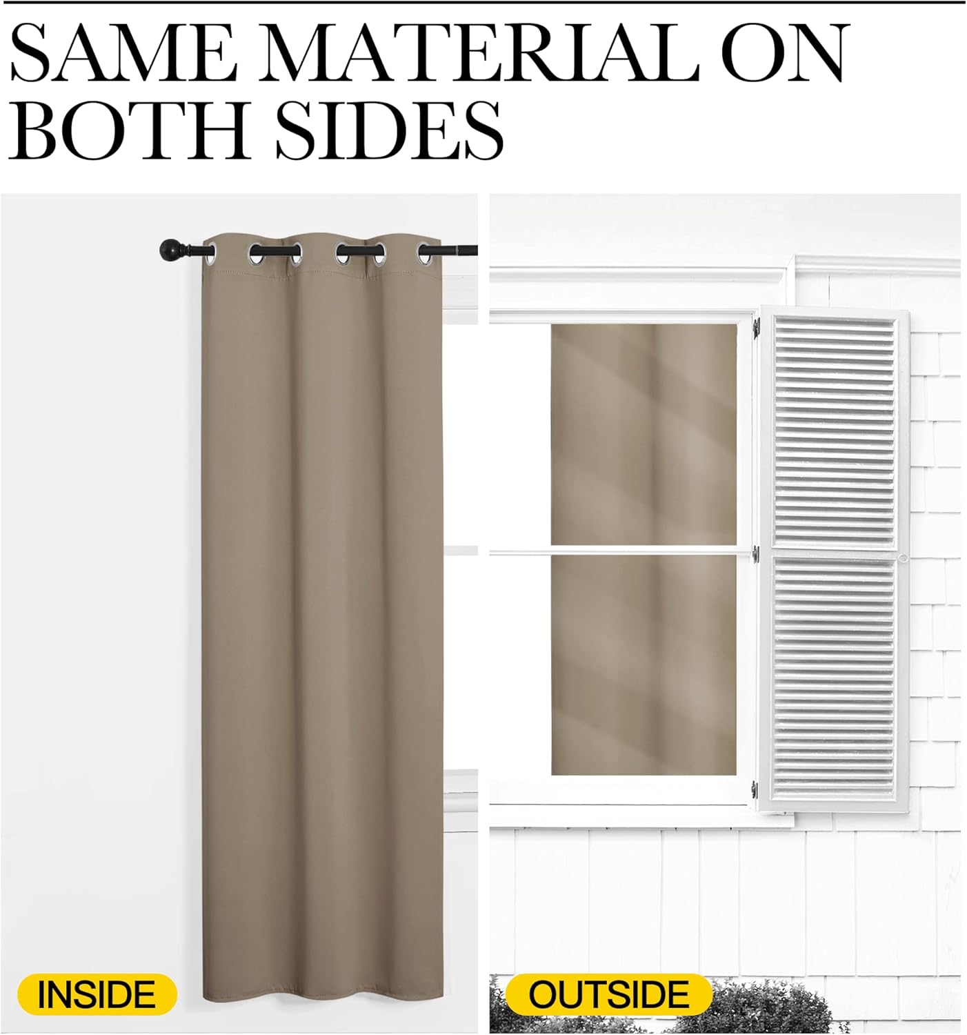 NICETOWN Blackout Curtain Panels - Thermal Insulated Grommet Drapes for Basements | Taupe, 29x45 Inch (1 Pair)