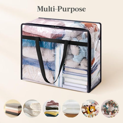 Lifewit 8-Pack Clear Clothes Storage Bags - 40L Vinyl Zipper Bags for Bedding & Comforters