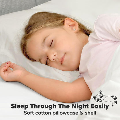 My Little Dreamy Toddler Pillow - Organic Cotton Travel Bed Pillow with Soft Case | 13x18, Machine Washable, Ideal for Ages 2-5 (Clay)