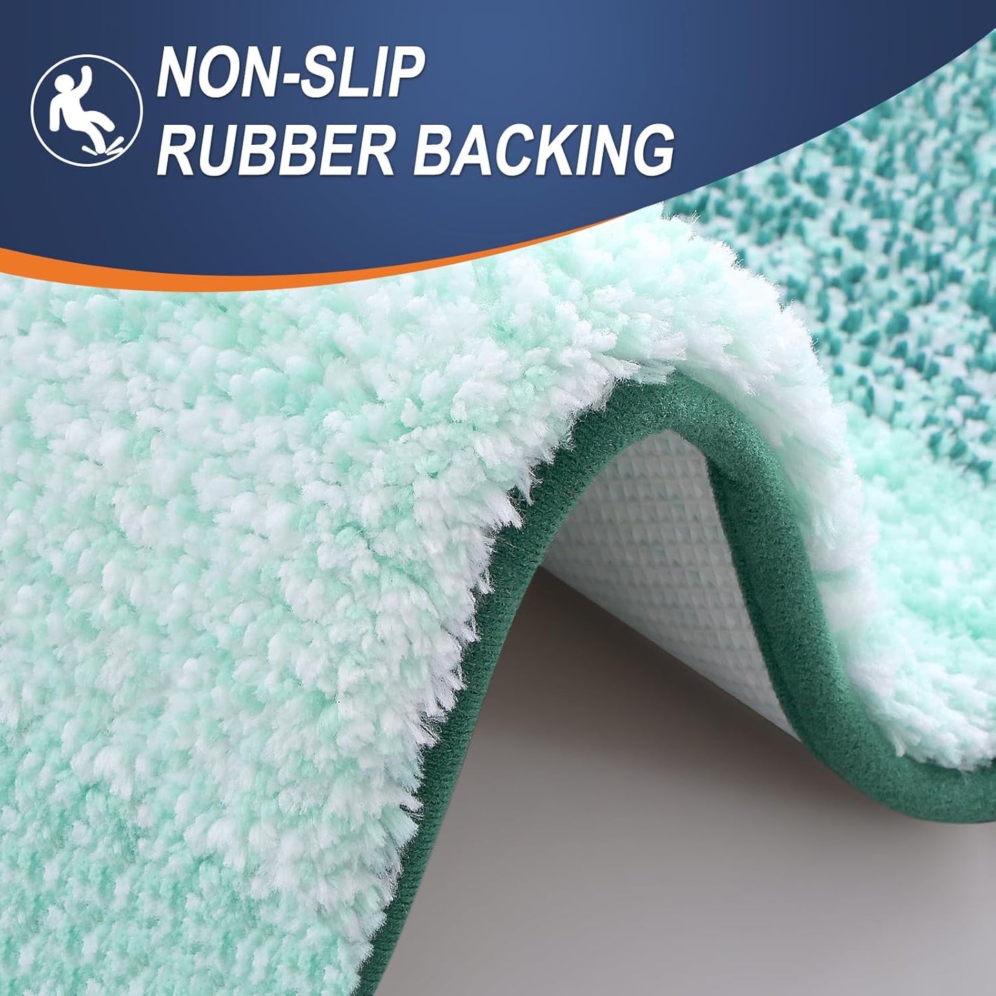 OLANLY Bathroom Runner Rug - Extra Soft Microfiber Mat | Quick-Dry, Rubber Backing, 59x24 Inches, Blackish Green