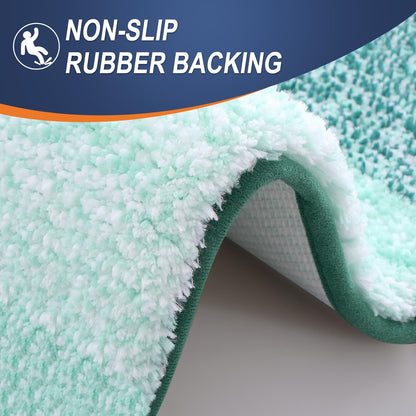 OLANLY Bathroom Runner Rugs Mat 47x20, Extra Soft Absorbent Microfiber Bath Rugs, Rubber Backing, Quick Dry, Long Bath Mats for Bathroom, Tub and Shower, Home Decor Accessories, Blackish Green