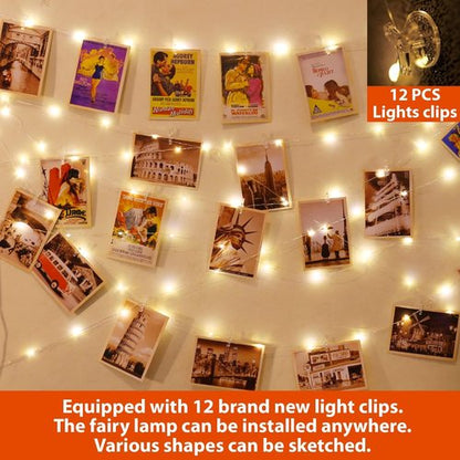 HXWEIYE 120LED Fairy String Lights - Warm White, USB Powered, Waterproof, 40Ft with Clips & Hooks | 8 Modes & Timer for Indoor/Outdoor Decor