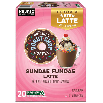 Original Donut Shop | Sundae Fundae One-Step Latte K-Cup Pods - 20 Count for Keurig