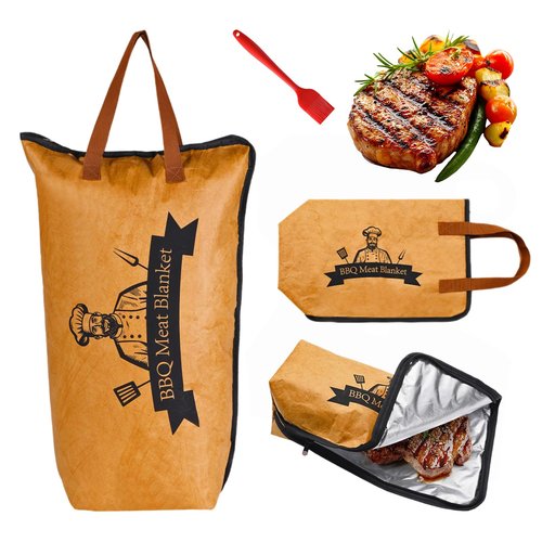 JJFYOSF BBQ Blanket for Resting Meat, Reusable Smoker Grilling Meat Insulated Resting Bag, Wide Mouth for Large Brisket/Beef/Pork Shoulders/Turkeys (21 inch + 15 inch)
