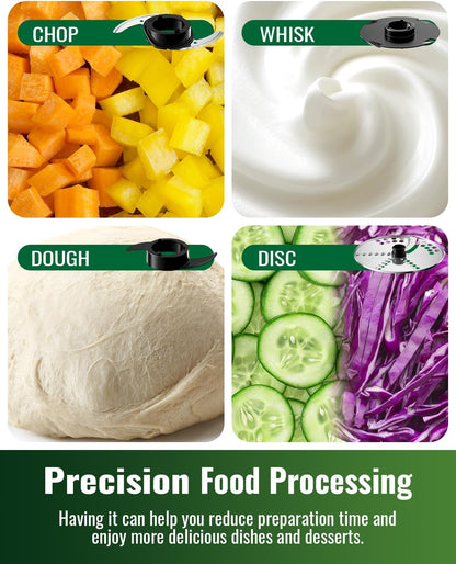 Skiennix Food Processor - 1000W Power, 12-Cup Capacity, 4 Programs for Slicing, Dicing & Pureeing
