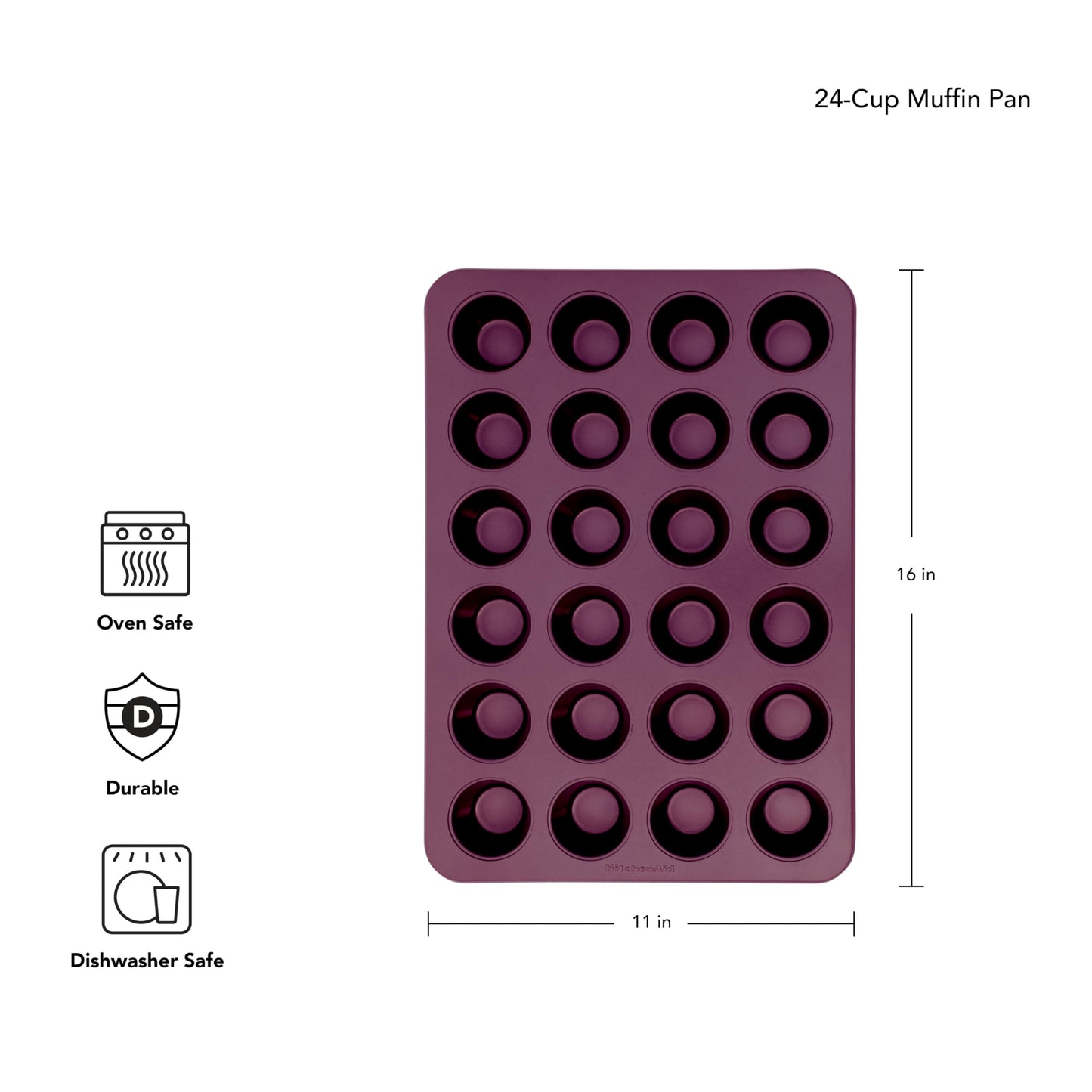 KitchenAid 24-Cup Nonstick Aluminized Steel Muffin Pan, Beetroot