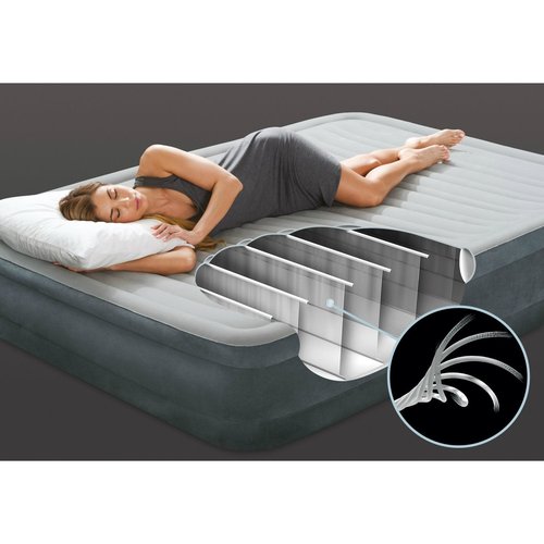 Intex Comfort Plush Mid Rise Dura-Beam Airbed with Built-in Electric Pump, Bed Height 13", Full