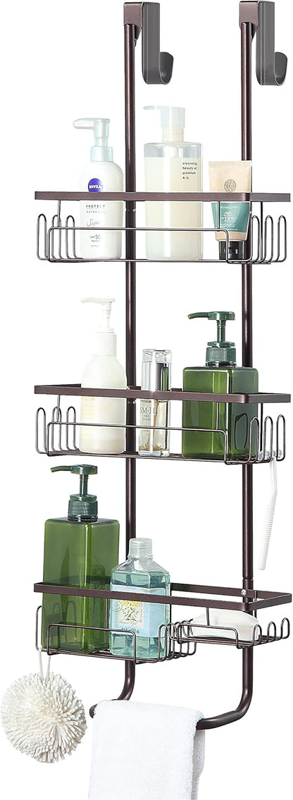 SunnyPoint Classic Metal Shower Caddy - Over Door Hanging Storage Organizer Basket