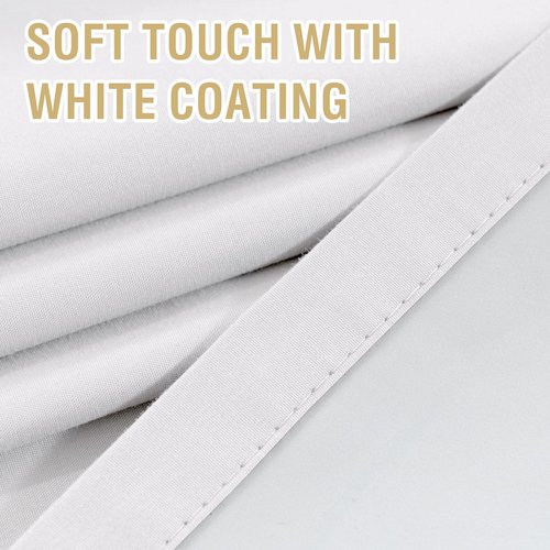 H.VERSAILTEX 100% Blackout Curtains 84 Inches Long Full Light Blocking Curtain Draperies with Soft White Coating for Bedroom Living Room Thermal Insulated Window Treatment Set of 2 Panels, White
