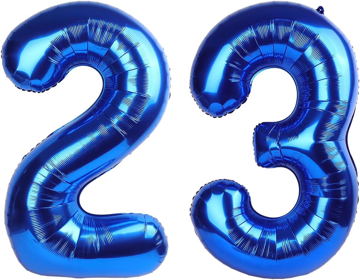 Number 23 Balloon - 40 Inch Dark Blue Foil Balloon for 23rd Birthday & Graduation Celebrations