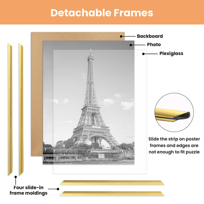 upsimples 20x30 Picture Frame Gold 3 Pack, Scratch-Proof Poster Frames 20 x 30 for Photo Gallery - Slide-In Strips, Horizontal or Vertical Wall Mounting