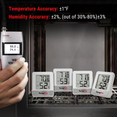 TempPro TP49 2 Pieces Digital Hygrometer Indoor Thermometer Humidity Meter Mini Hygrometer Thermometer with Temperature and Humidity Monitor Room Thermometer (Previously ThermoPro)